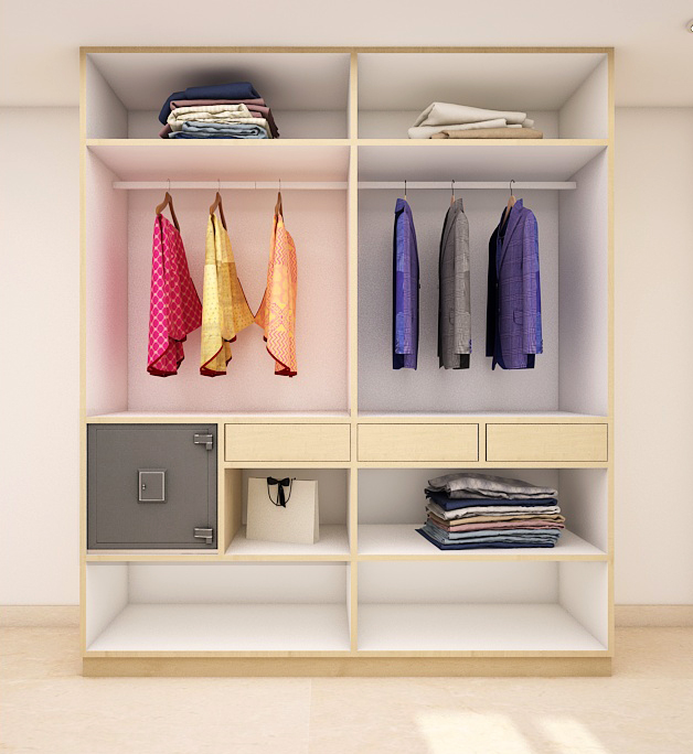 gf master bedroom wardrobe with safe